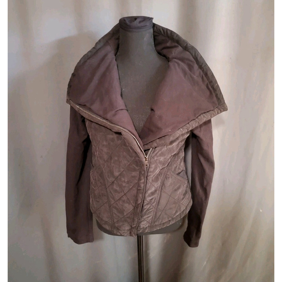 Anthropologie Marrakech Jacket Womens Quilted Moto Zip Size Medium Black - Picture 3 of 13